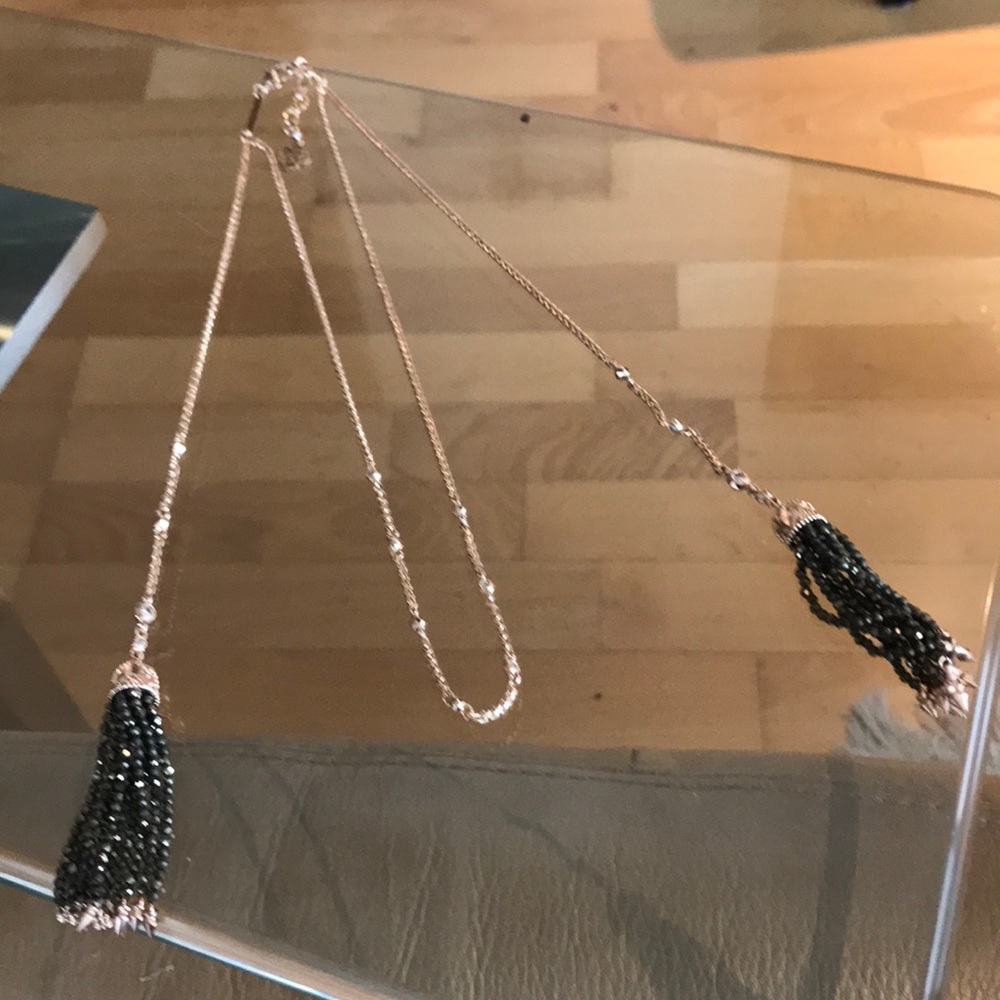 Kendra Scott rose gold tassel necklace
